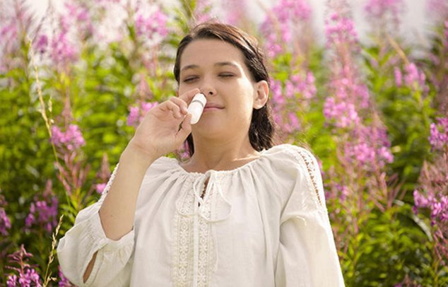 Nasenspraybenutzung im Frühling
